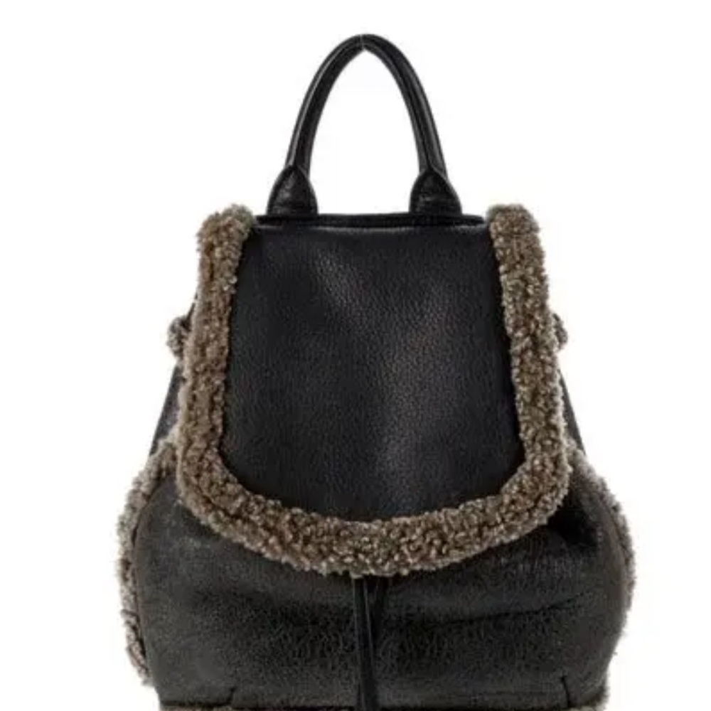 Rag & Bone Black and Tan Shearling Backpack